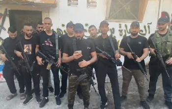 مقاومون خلال مؤتمر صحفي بطولكرم