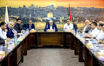 الاجتماع الأخير لرئيس العمل الحكومي عصام الدعليس برؤساء بلديات القطاع