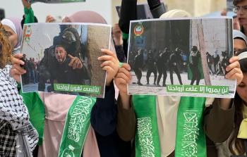 جانب من وقفة طلابية داعمة للأقصى