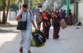 نزوح المواطنين جراء العدوان على غزة