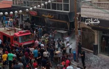الدفاع المدني يتمكن من اخماد حريق في أحد المطاعم غرب غزة