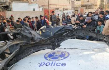 صورة استهداف مركبة للشرطة الفلسطينية برفح