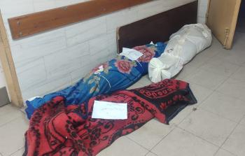 شهداء داخل مستشفى كمال عدوان لم يتمكن أحد من دفنها بسبب العدوان الإسرائيلي  تصوير: إسلام أحمد