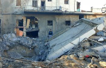 جانب من الدمار الذي طال مستشفى المعمداني بغزة فجر اليوم