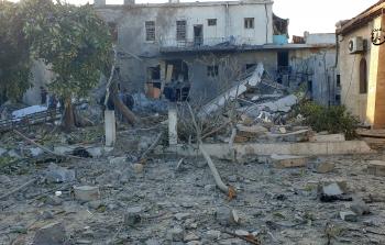 جانب من الدمار الذي طال مستشفى المعمداني بغزة فجر اليوم