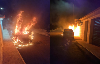 مستوطنون يحرقون ممتلكات للفلسطينيين شرقي رام الله