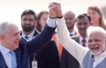 الرئيس الهندي ورئيس حكومة الاحتلال (أرشيف)