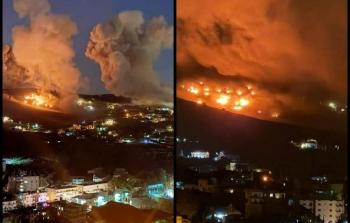 اندلاع حرائق جراء سلسلة غارات 