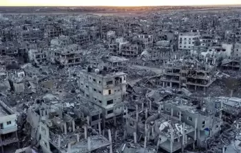 صورة للدمار في مدينة رفح جنوب قطاع غزة (مواقع التواصل الاجتماعي)