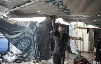 غرق خيام النازحين في غزة خلال فصل الشتاء