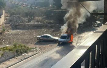 المركبة المستهدفة في مدينة بنت جبيل