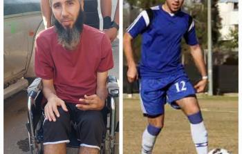 اللاعب الفلسطيني خالد الدعاليس قبل بعد الإصابة
