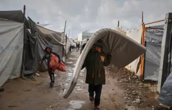 غرق خيام النازحين في غزة مع أول منخفض جويّ