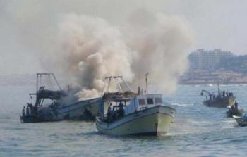صورة سابقة توثّق انتهاكات الاحتلال بحق الصيادين في بحر مدينة غزة