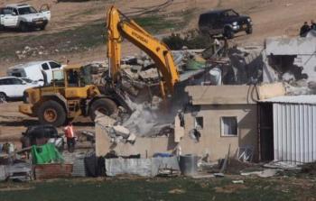 صورة أرشيفية من عمليات الهدم في الضفة الغربية