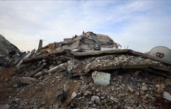 صورة لانهيار منزل بقطاع غزة جراء الأمطار الغزيرة المصاحبة للمنخفضات الجوية المتتالية على القطاع