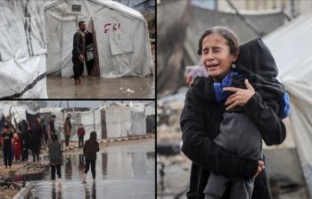 غرق خيام النازحين وسط ظروف إنسانية قاسية في غزة