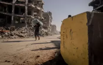 جانب من المناطق المجاورة للخط الأصفر في غزة