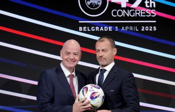 رئيسَي الاتحاد الدولي لكرة القدم (فيفا) جياني إنفانتينو، والأوروبي (يويفا) ألكسندر تشيفرين