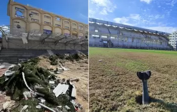 ملعب رياضي دمره الاحتلال خلال الإبادة الجماعية على غزة