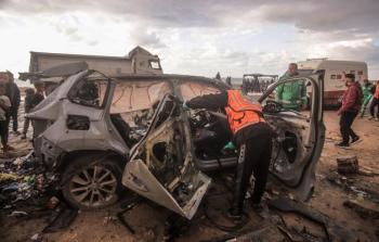 من موقع اغتيال القائد في كتائب القسام رائد سعد و3 من رفاقه في مدينة غزة