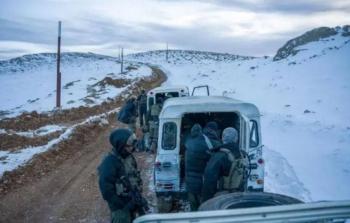 جنود الاحتلال في جبل الشيخ عند حدود سوريا ولبنان وفلسطين المحتلة