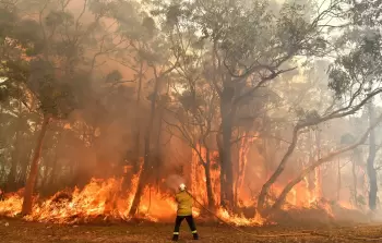 رجال الإطفاء يحاولون السيطرة على الجرائق (أرشيف)