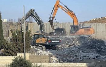 صورة من عمليات الهدم الإسرائيلية في القجس المحتلة