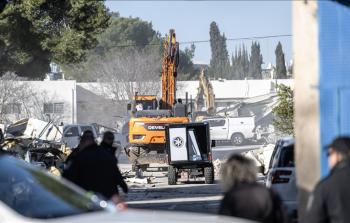 صورة من عمليات الهدم في مقار الأونروا شرقي القدس
