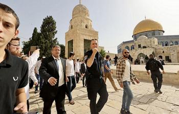 بن غفير خلال اقتحام الأقصى بوقت سابق (Getty Images)