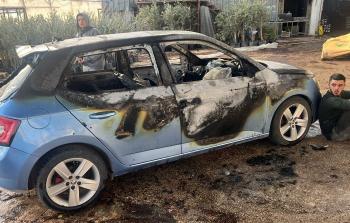 إحراق مركبات في هجوم للمستوطنين على مشتل غرب نابلس