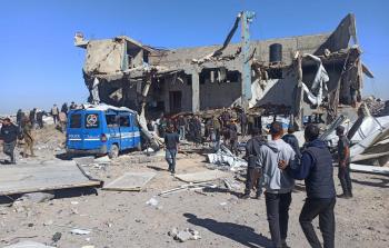 آثار قصف طيران الاحتلال مركز شرطة الشيخ رضوان بمدينة غزة