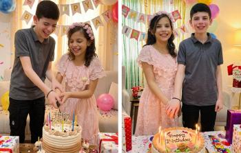 صورة أعدت عبر الذكاء الاصطناعي تجمع حذيفة بشقيقته الشهيدة