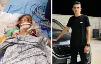 الشهيد علي سمارة وشقيقته رونزا في حال الموت السريري عقب إطلاق أجهزة السلطة الرصاص تجاههم