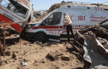 صورة من مكان المجزرة التي ارتكبها الاحتلال بحق عمال الإغاثة في رفح