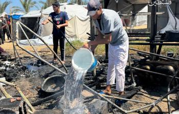 خيمة نازحين احترقت بفعل قصف إسرائيلي