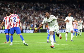 فينيسيوس يحتفل بتسجيل هدف الفوز لريال مدريد