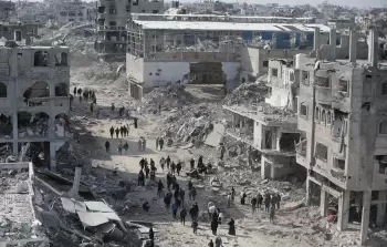 دمار خلفه الاحتلال في أحد أحياء قطاع غزة خلال حرب الإبادة الجماعية