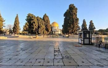 باحات المسجد الأقصى فارغة من المصلين جراء التشديدات الإسرائيلية