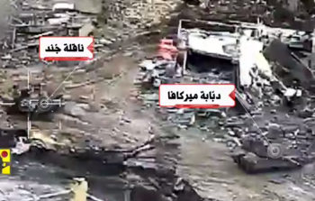 حزب الله يوثق استهداف ناقلة جند ودبّابة ميركافا في بلدة الطيبة