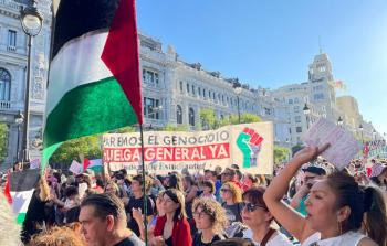 متظاهرون مؤيدون لفلسطين في العاصمة الإسبانية مدريد (أرشيف)