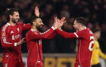 محمد صلاح يحتفل بتسجيل الهدف الثاني