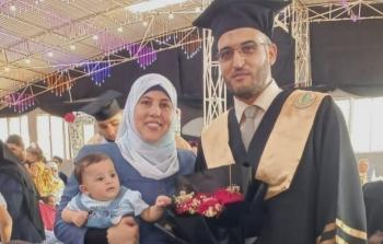 شيماء نصار رفقة زوجها الأسير في سجون الاحتلال زكريا
