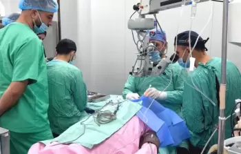 غرفة العمليات في مستشفى العيون في غزة
