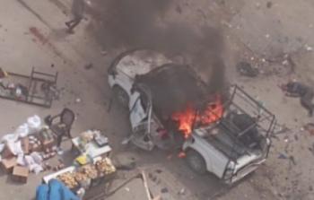 استهداف الاحتلال مركبة شرطة في غزة
