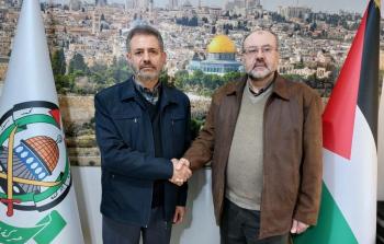 لقاء جمع علي بركة، رئيس دائرة العلاقات الوطنية في حركة حماس بالخارج، بعضو المكتب السياسي لحركة الجهاد الإسلامي في فلسطين إحسان عطايا