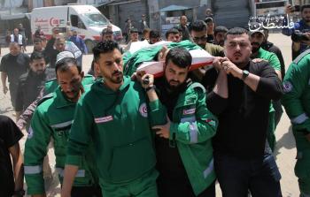 تشييع جثمان الشهيد المسعف إبراهيم أبو صقر
