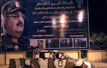 جيب عسكري تابع لقوات حفتر شرق ليبيا