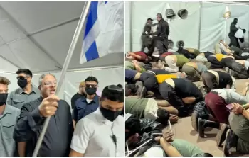 بن غير يتفاخر بقمع ناشطي أسطول الصمود  الذين ظهروا مكبلي الأيدي ومطروحين أرضًا