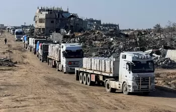 14 ألف شاحنة مساعدات سمح الاحتلال بدخولها منذ بداية العام (أرشيف)